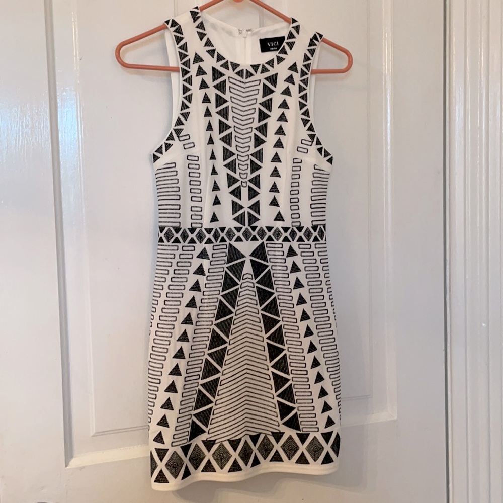 White with Black Accent dress